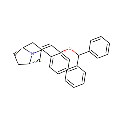 C(COC(c1ccccc1)c1ccccc1)=C1C[C@@H]2CC[C@H](C1)N2Cc1ccccc1 ZINC000013487732