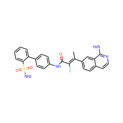 C/C(=C(/F)C(=O)Nc1ccc(-c2ccccc2S(N)(=O)=O)cc1)c1ccc2ccnc(N)c2c1 ZINC000013444909