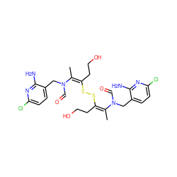 C/C(=C(\CCO)SS/C(CCO)=C(/C)N(C=O)Cc1ccc(Cl)nc1N)N(C=O)Cc1ccc(Cl)nc1N ZINC000028976165