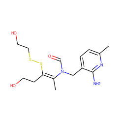 C/C(=C(\CCO)SSCCO)N(C=O)Cc1ccc(C)nc1N ZINC000028976218