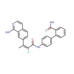 C/C(=C(\F)C(=O)Nc1ccc(-c2ccccc2C(N)=O)cc1)c1ccc2ccnc(N)c2c1 ZINC000013444928