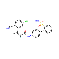 C/C(=C(\F)C(=O)Nc1ccc(-c2ccccc2S(N)(=O)=O)cc1)c1cc(Cl)ccc1C#N ZINC000013444892