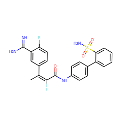 C/C(=C(\F)C(=O)Nc1ccc(-c2ccccc2S(N)(=O)=O)cc1)c1ccc(F)c(C(=N)N)c1 ZINC000013442396