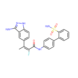 C/C(=C(\F)C(=O)Nc1ccc(-c2ccccc2S(N)(=O)=O)cc1)c1ccc2[nH]nc(N)c2c1 ZINC000013487200