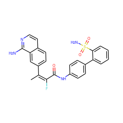 C/C(=C(\F)C(=O)Nc1ccc(-c2ccccc2S(N)(=O)=O)cc1)c1ccc2ccnc(N)c2c1 ZINC000013444906