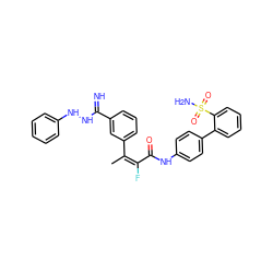 C/C(=C(\F)C(=O)Nc1ccc(-c2ccccc2S(N)(=O)=O)cc1)c1cccc(C(=N)NNc2ccccc2)c1 ZINC000026816198