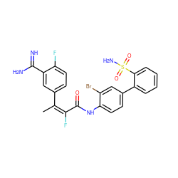 C/C(=C(\F)C(=O)Nc1ccc(-c2ccccc2S(N)(=O)=O)cc1Br)c1ccc(F)c(C(=N)N)c1 ZINC000029323707