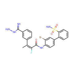 C/C(=C(\F)C(=O)Nc1ccc(-c2ccccc2S(N)(=O)=O)cc1Br)c1cccc(C(=N)NN)c1 ZINC000026819799