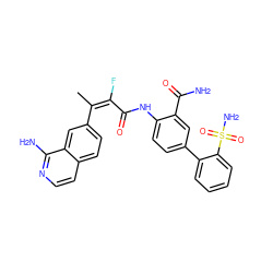 C/C(=C(\F)C(=O)Nc1ccc(-c2ccccc2S(N)(=O)=O)cc1C(N)=O)c1ccc2ccnc(N)c2c1 ZINC000013444923