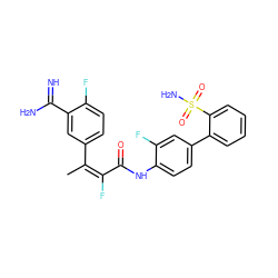 C/C(=C(\F)C(=O)Nc1ccc(-c2ccccc2S(N)(=O)=O)cc1F)c1ccc(F)c(C(=N)N)c1 ZINC000013442398