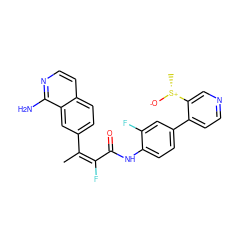 C/C(=C(\F)C(=O)Nc1ccc(-c2ccncc2[S@@+](C)[O-])cc1F)c1ccc2ccnc(N)c2c1 ZINC000026170417