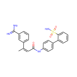 C/C(=C/C(=O)Nc1ccc(-c2ccccc2S(N)(=O)=O)cc1)c1cccc(C(=N)N)c1 ZINC000013442345