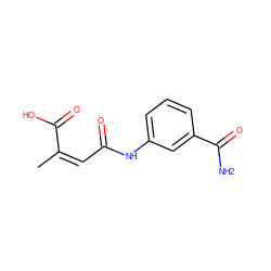 C/C(=C/C(=O)Nc1cccc(C(N)=O)c1)C(=O)O ZINC000299856557