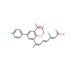 C/C(=C/C=C/C(C)=C/C(=O)O)c1cc(-c2ccc(F)cc2)cc(C(C)C)c1OCC(F)F ZINC000013587541