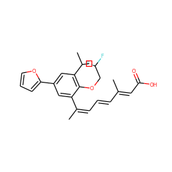 C/C(=C/C=C/C(C)=C/C(=O)O)c1cc(-c2ccco2)cc(C(C)C)c1OCC(F)F ZINC000013587540