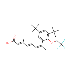 C/C(=C/C=C/C(C)=C/C(=O)O)c1cc(C(C)(C)C)cc(C(C)(C)C)c1OCC(F)(F)F ZINC000013522257