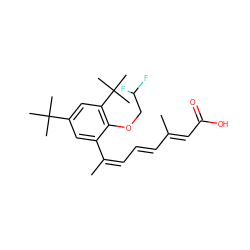 C/C(=C/C=C/C(C)=C/C(=O)O)c1cc(C(C)(C)C)cc(C(C)(C)C)c1OCC(F)F ZINC000013522253