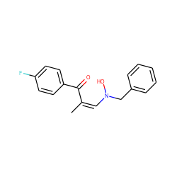 C/C(=C/N(O)Cc1ccccc1)C(=O)c1ccc(F)cc1 ZINC000026019959