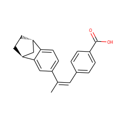 C/C(=C/c1ccc(C(=O)O)cc1)c1ccc2c(c1)[C@H]1CC[C@H]2C1 ZINC000100750712