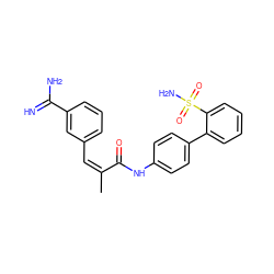 C/C(=C/c1cccc(C(=N)N)c1)C(=O)Nc1ccc(-c2ccccc2S(N)(=O)=O)cc1 ZINC000013442366