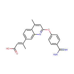 C/C(=C\C(=O)O)c1ccc2c(C)cc(Oc3ccc(C(=N)N)cc3)nc2c1 ZINC000013535195