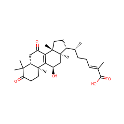 C/C(=C\CC[C@@H](C)[C@H]1CC[C@@]2(C)C3=C([C@H](O)C[C@]12C)[C@@]1(C)CCC(=O)C(C)(C)[C@@H]1CC3=O)C(=O)O ZINC000095563804