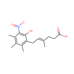 C/C(=C\Cc1c(C)c(C)c(C)c([N+](=O)[O-])c1O)CCC(=O)O ZINC000013759752