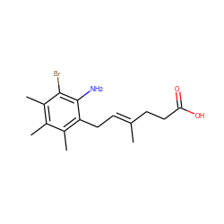 C/C(=C\Cc1c(C)c(C)c(C)c(Br)c1N)CCC(=O)O ZINC000013759771