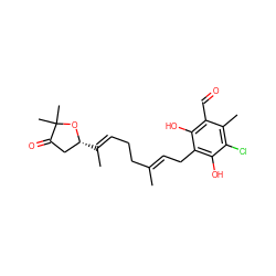 C/C(=C\Cc1c(O)c(Cl)c(C)c(C=O)c1O)CC/C=C(\C)[C@@H]1CC(=O)C(C)(C)O1 ZINC000004214886