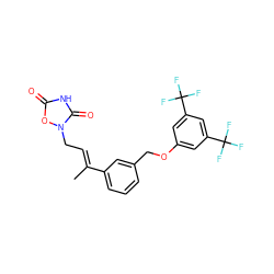 C/C(=C\Cn1oc(=O)[nH]c1=O)c1cccc(COc2cc(C(F)(F)F)cc(C(F)(F)F)c2)c1 ZINC000013558169