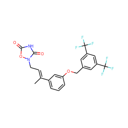 C/C(=C\Cn1oc(=O)[nH]c1=O)c1cccc(OCc2cc(C(F)(F)F)cc(C(F)(F)F)c2)c1 ZINC000013558168