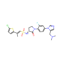 C/C(=C\S(=O)(=O)N[C@@H]1CCN(c2ccc(-n3cncc3CN(C)C)cc2F)C1=O)c1ccc(Cl)s1 ZINC000029130405