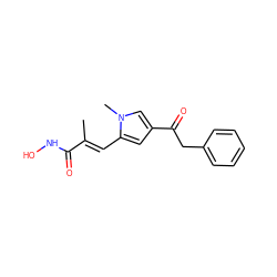 C/C(=C\c1cc(C(=O)Cc2ccccc2)cn1C)C(=O)NO ZINC000013559547