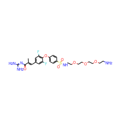 C/C(=C\c1cc(F)c(Oc2ccc(S(=O)(=O)NCCOCCOCCOCCN)cc2)c(F)c1)C(=O)N=C(N)N ZINC000166392759