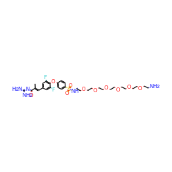 C/C(=C\c1cc(F)c(Oc2ccc(S(=O)(=O)NCCOCCOCCOCCOCCOCCOCCN)cc2)c(F)c1)C(=O)N=C(N)N ZINC000205705710