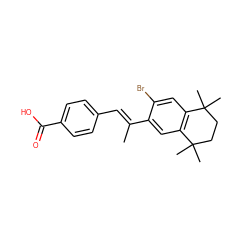 C/C(=C\c1ccc(C(=O)O)cc1)c1cc2c(cc1Br)C(C)(C)CCC2(C)C ZINC000029233962