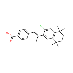 C/C(=C\c1ccc(C(=O)O)cc1)c1cc2c(cc1Cl)C(C)(C)CCC2(C)C ZINC000029236690