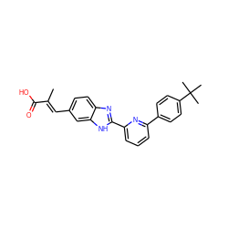 C/C(=C\c1ccc2nc(-c3cccc(-c4ccc(C(C)(C)C)cc4)n3)[nH]c2c1)C(=O)O ZINC000013976788