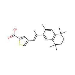 C/C(=C\c1csc(C(=O)O)c1)c1cc2c(cc1C)C(C)(C)CCC2(C)C ZINC000013742308