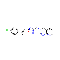 C/C(=C\c1nc(Cn2cnc3ncccc3c2=O)no1)c1ccc(Cl)cc1 ZINC000653746644