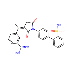 C/C(=C1\CC(=O)N(c2ccc(-c3ccccc3S(N)(=O)=O)cc2)C1=O)c1cccc(C(=N)N)c1 ZINC000013487190