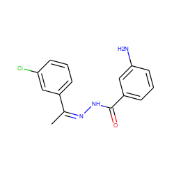 C/C(=N/NC(=O)c1cccc(N)c1)c1cccc(Cl)c1 ZINC000103194028