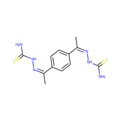 C/C(=N/NC(N)=S)c1ccc(/C(C)=N\NC(N)=S)cc1 ZINC000008656007