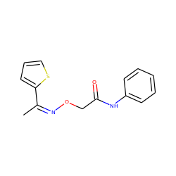 C/C(=N/OCC(=O)Nc1ccccc1)c1cccs1 ZINC000013111776