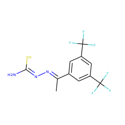 C/C(=N\N=C(\N)S)c1cc(C(F)(F)F)cc(C(F)(F)F)c1 ZINC000013474222