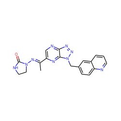 C/C(=N\N1CCNC1=O)c1cnc2nnn(Cc3ccc4ncccc4c3)c2n1 ZINC000096169168