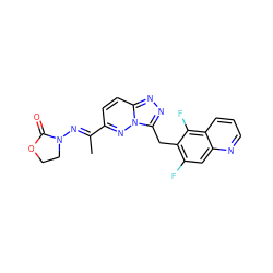 C/C(=N\N1CCOC1=O)c1ccc2nnc(Cc3c(F)cc4ncccc4c3F)n2n1 ZINC000096169156