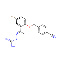 C/C(=N\NC(=N)N)c1cc(Br)ccc1OCc1ccc(C#N)cc1 ZINC000103167299