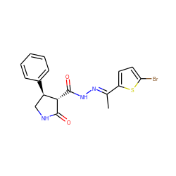 C/C(=N\NC(=O)[C@@H]1C(=O)NC[C@H]1c1ccccc1)c1ccc(Br)s1 ZINC000040953815