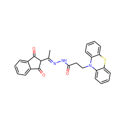 C/C(=N\NC(=O)CCN1c2ccccc2Sc2ccccc21)C1C(=O)c2ccccc2C1=O ZINC000095577829